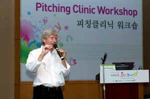 Max conducting a Pitch Workshop in Korea